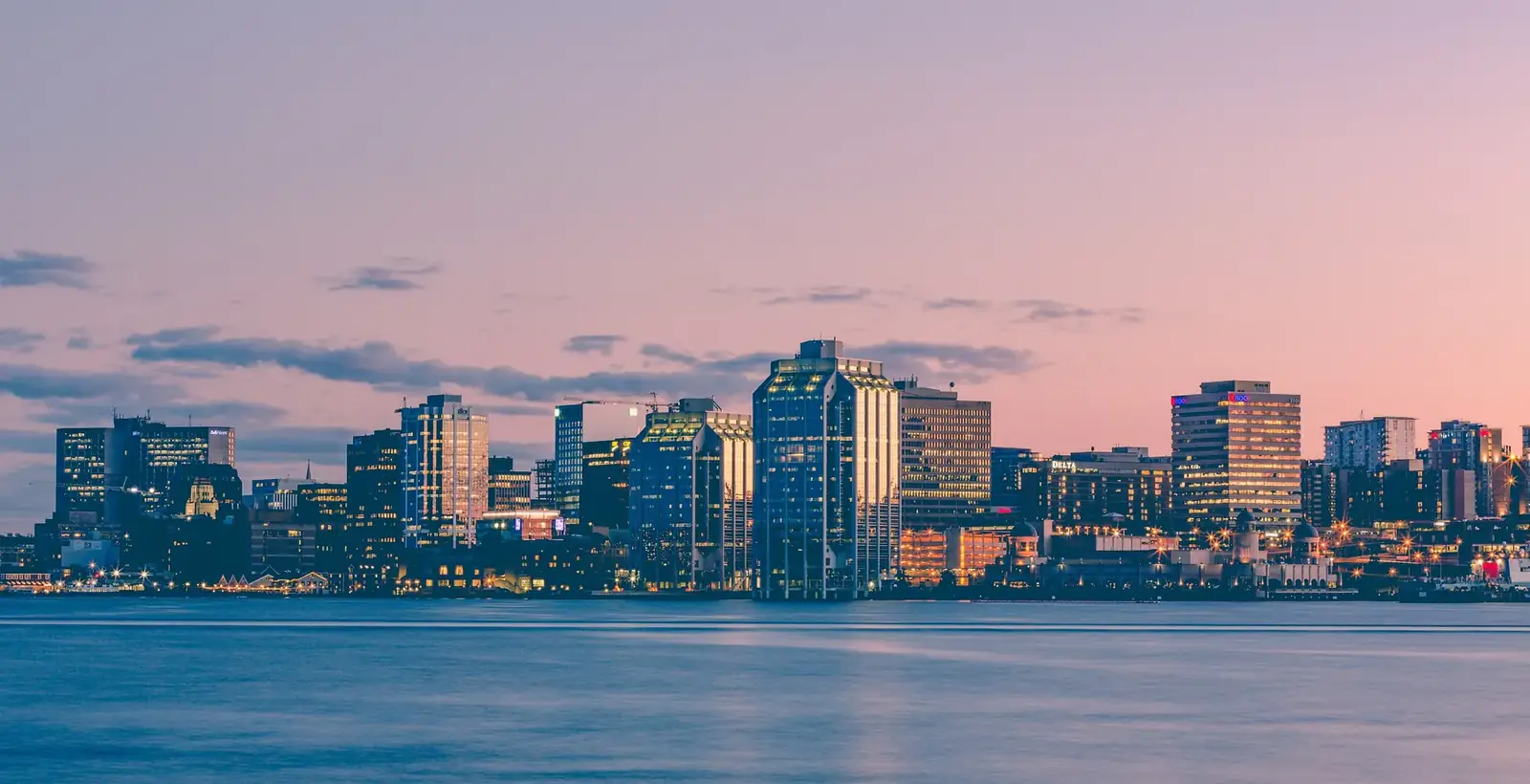 The Halifax skyline at sunset