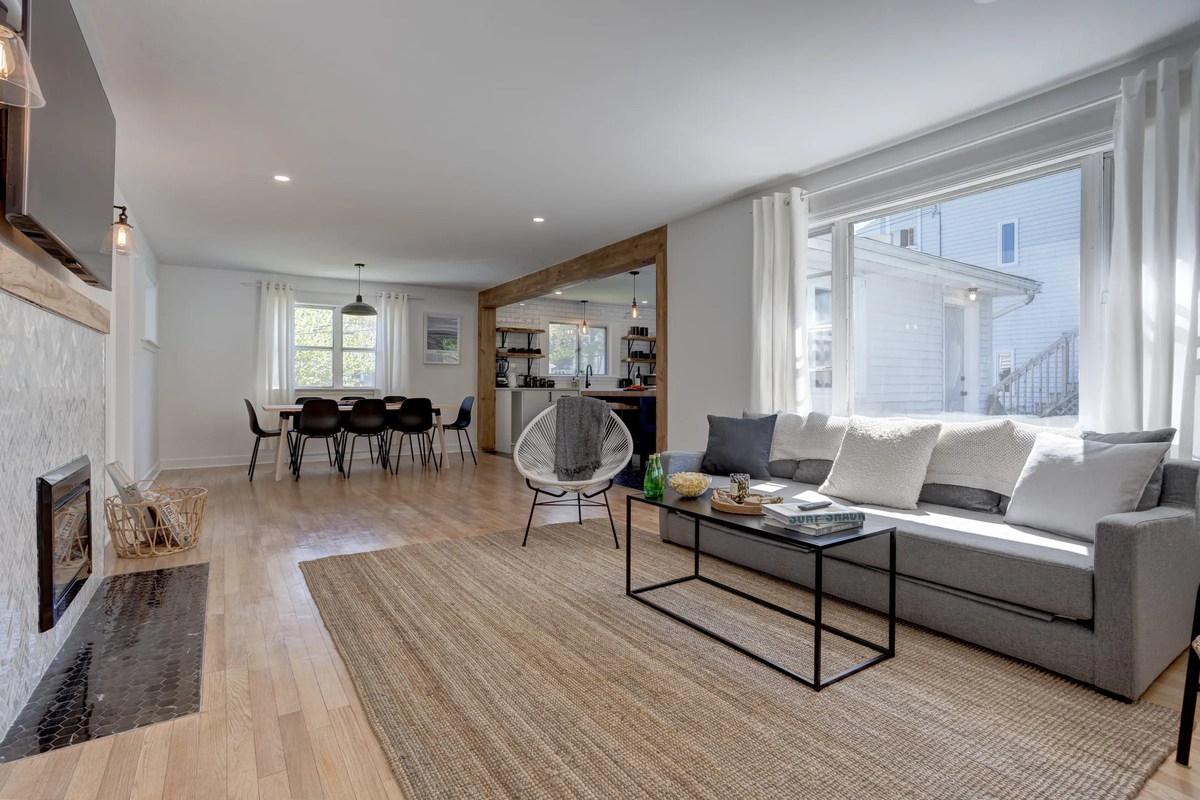 Bright living room in a well-kept rental home