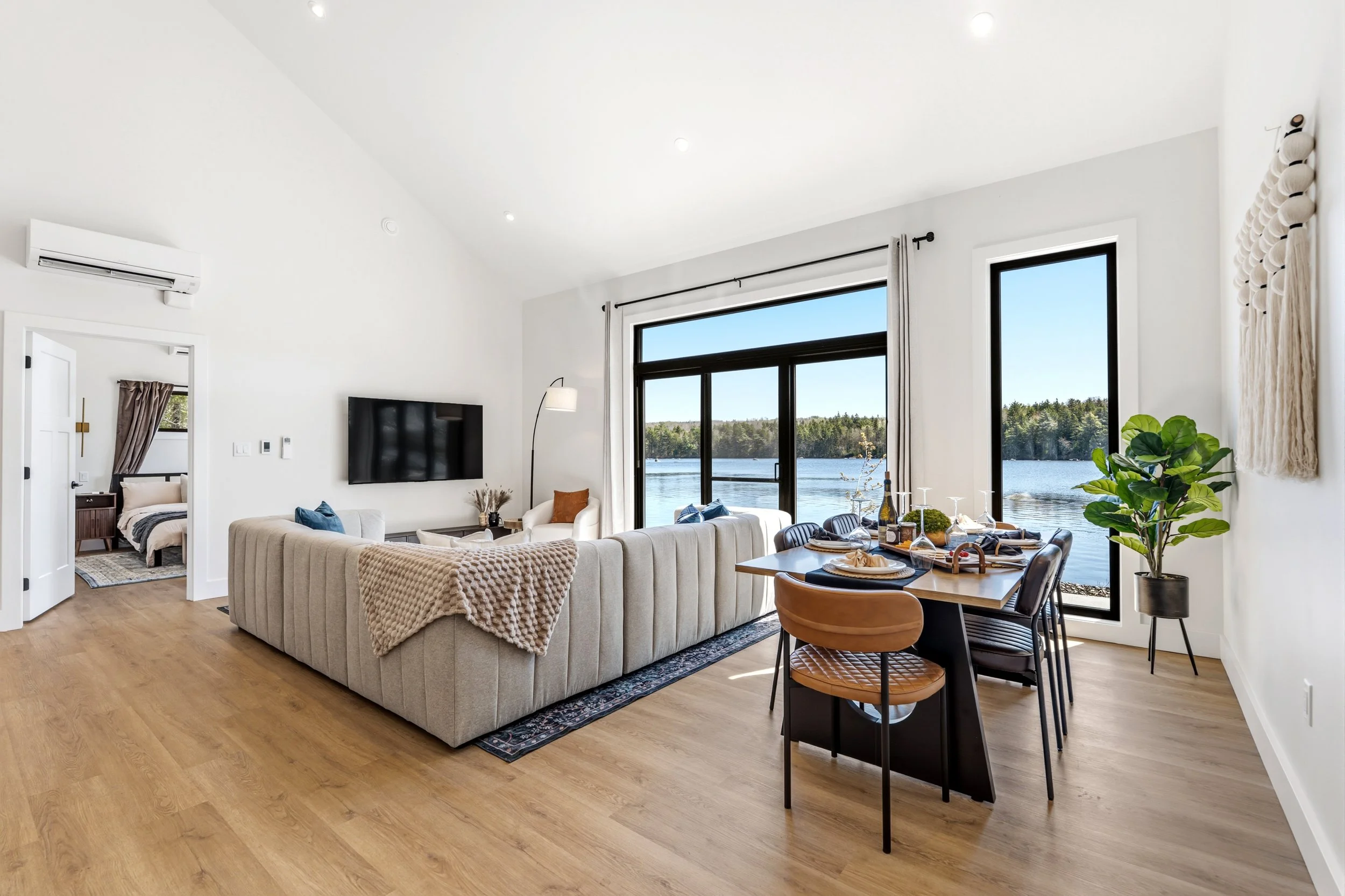 Lakefront home interior